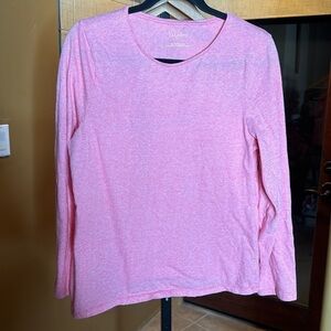 Talbots 100% Cotton Red Stripe Polka Dot LS Top Size Large